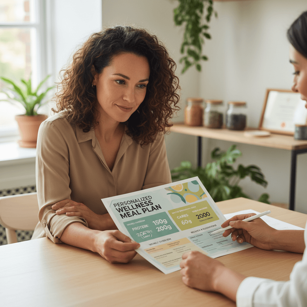 Client using personalized coaching materials at home