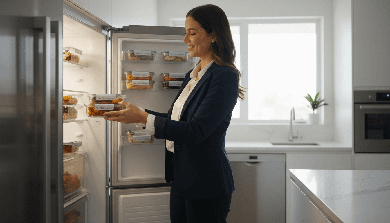 Woman preparing nutritious meals at home during nutrition coaching programme
